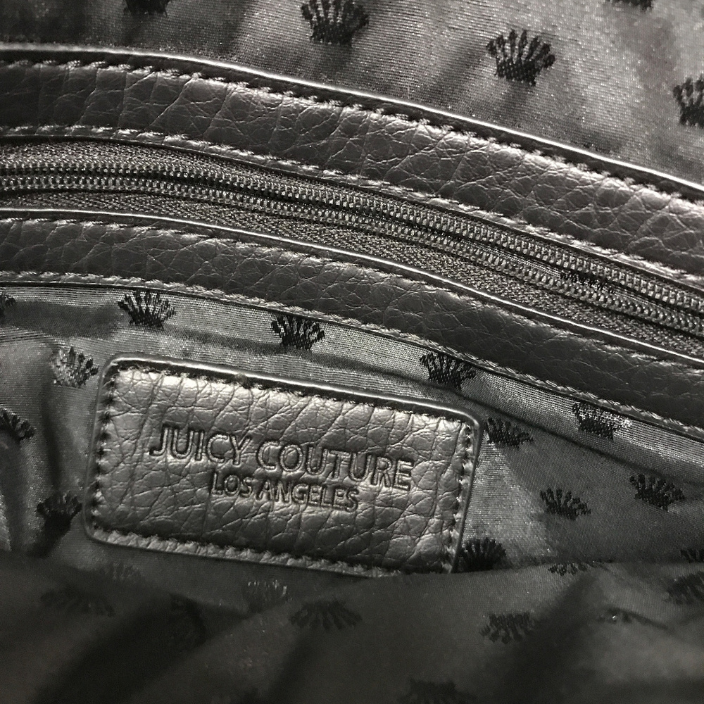 Juicy Couture black purse crossbody goldtone chains leather - Picture 4 of 8